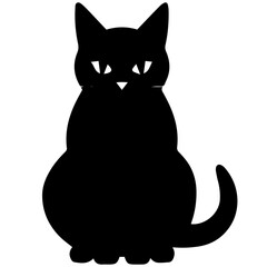 Vector isolated cat silhouette, logo, print, decorative sticker