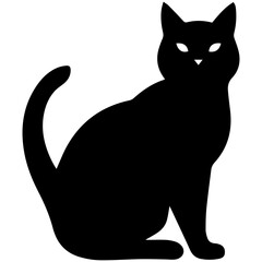 Vector isolated cat silhouette, logo, print, decorative sticker