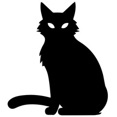 Vector isolated cat silhouette, logo, print, decorative sticker