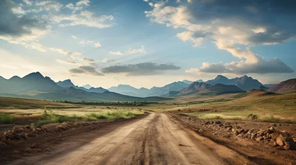 Foto op Canvas Natural landscape and dirt road © sirisakboakaew