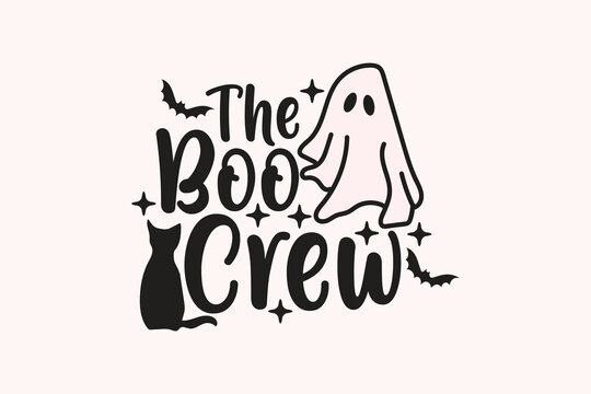 The Boo Crew Halloween EPS Design. Halloween shirt print template, T-Shirt, Graphic Design, Mugs, Bags, Backgrounds, Stickers