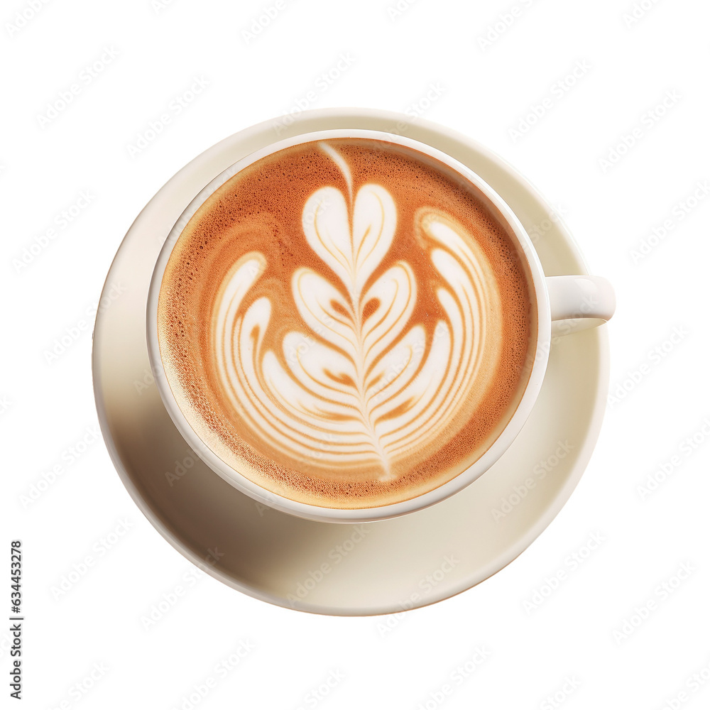 Canvas Prints Delicious latte art coffee against transparent background