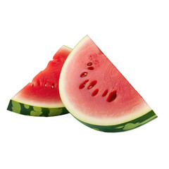 Cut watermelon on transparent background