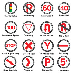 Road Signs Design elements vector eps 