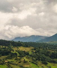 Fototapeta premium clouds over the Carpathian mountains in autumn