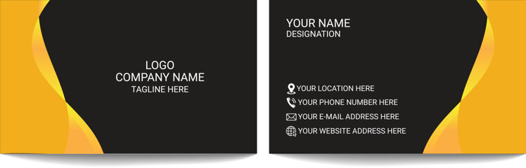 Black golden business card design template