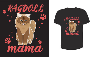 cat vector, typography, illustration design