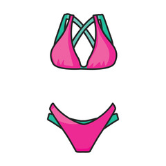 Swimsuit vector icon.Color vector icon isolated on white background swimsuit.