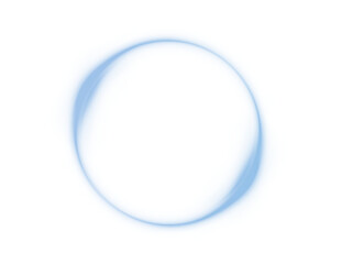 Vector light line effect of blue circle. Luminous fire trail on a transparent white background. Light round line with an advantage effect. Golden circle light png.	
