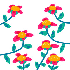 colorful flowers on white background