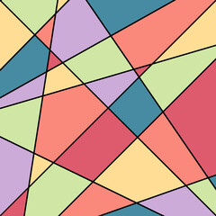 black lines with colorful shape