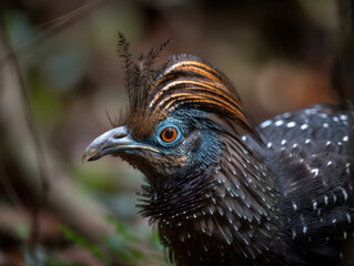 Lyrebird bird portrait created with Generative AI technology