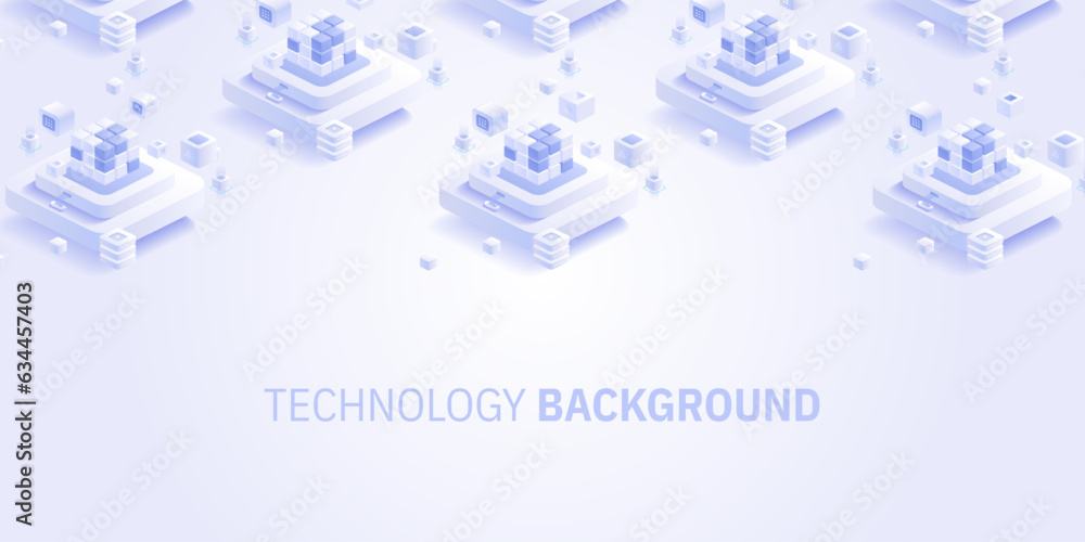 Poster futuristic isometric elements of technology background with geometric shapes. modern elements for po