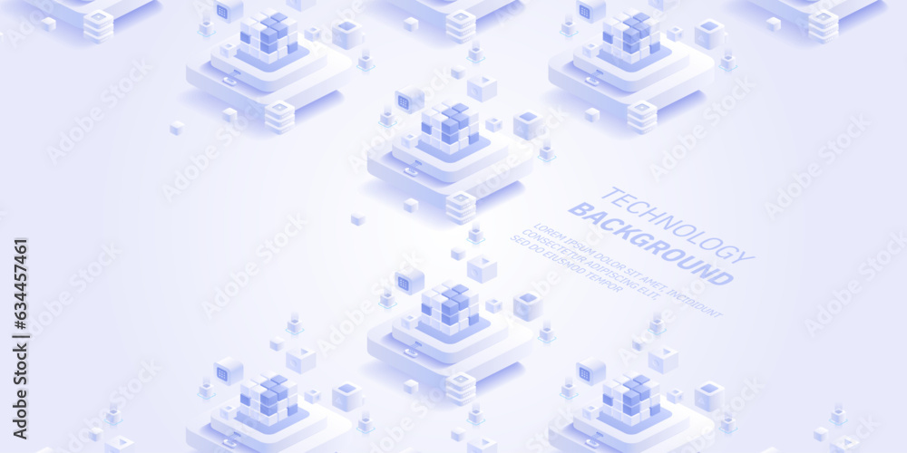 Poster futuristic isometric elements of technology background with geometric shapes. modern elements for po
