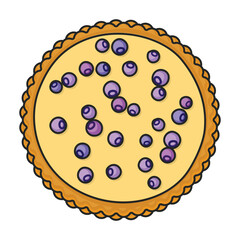 Cake top view vector icon.Color vector icon isolated on white background cake top view.