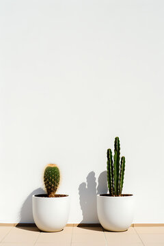 Cactus in a pot, white background