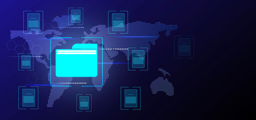 Folders for storing documents. Structure of paperless exchange of information, archive