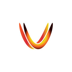 Letter V design elements vector eps