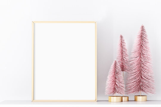 christmas frame with christmas tree