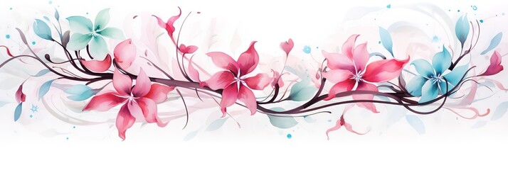 Blush Pink Flowers, Watercolor Art