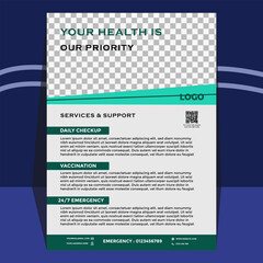 Obraz premium Modern creative and clean business , medical, corporate flyer design template with logo . Design for business, medical and corporate concept vector illustration .