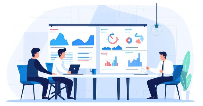 marketers analyzing consumer behavior,Vibrant vector illustration