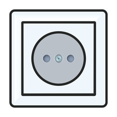 Socket of switch vector icon.Color vector icon isolated on white background socket of switch.