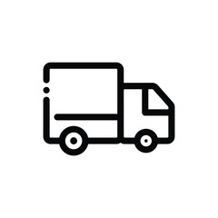 Fototapeta premium Express Delivery Truck - Real Estate related icon - Thin Line, Outline EPS Vector 