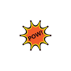 Comic Sticker word Pow vector eps