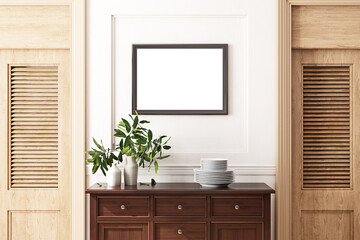 Mockup frame interior of a house