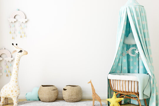 Fototapeta White  background nursery in boho style