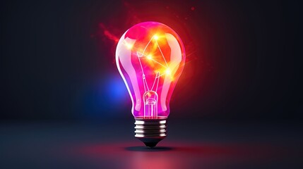 Neon lamp, dark background. AI generation