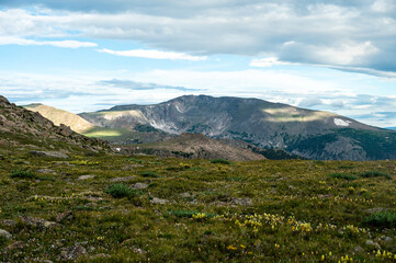 Light and Shadows over Mummy Range from Stormy Peaks Pass