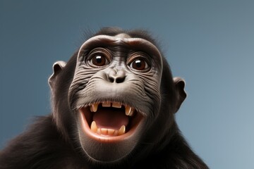 funny photos of monkeys taking selfies - obrazy, fototapety, plakaty