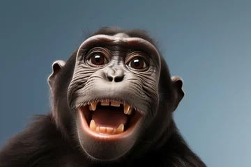 Fotobehang funny photos of monkeys taking selfies © artfisss