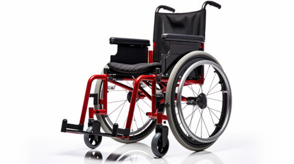 Fototapeta na wymiar black Portable wheelchair isolated on white background