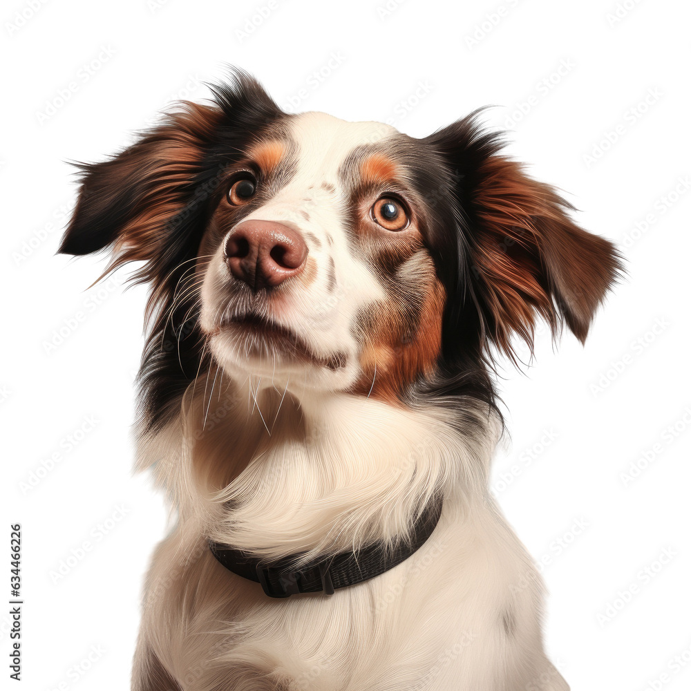 Poster transparent background with a dog image in a studio