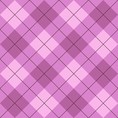 Obraz premium Seamless purple argyle pattern. Traditional diamond check print. Vintage seamless background.