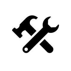 Wrench and hammer tools - vector icon