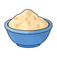 Bowl flour vector icon.Color vector icon isolated on white background bowl flour.