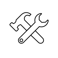Wrench and hammer tools - vector icon