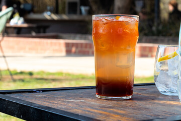 Rock shandy drink / coctail in a glass outdoors