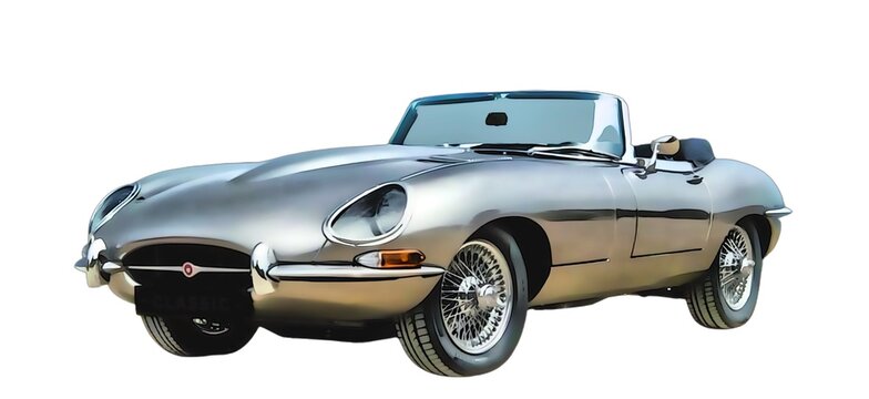 Illustration of an isolated Jaguar Type E