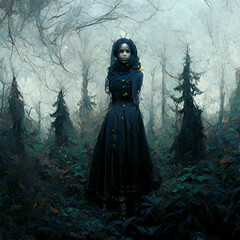 Fototapeta premium ne is a bride - with dead looking skin and strange eyes