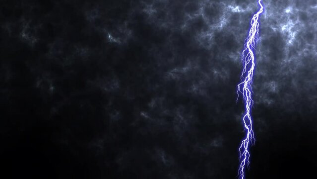 Blue fantasy lightning on dark background. Thunderstorm and effect lightning, lightning strike