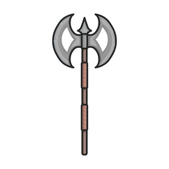 Medieval axe vector icon.Color vector icon isolated on white background medieval axe.