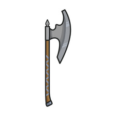 Medieval axe vector icon.Color vector icon isolated on white background medieval axe.