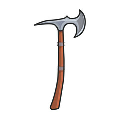 Medieval axe vector icon.Color vector icon isolated on white background medieval axe.