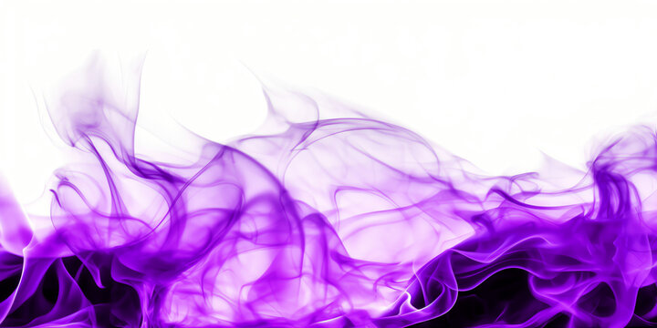 Abstract purple smoke flames transparent texture - Generative AI	