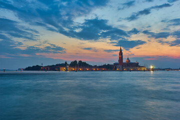 Venice Panorama timelapse with the Giudecca Island, the Madonna della Salute Church, Doge's Palace